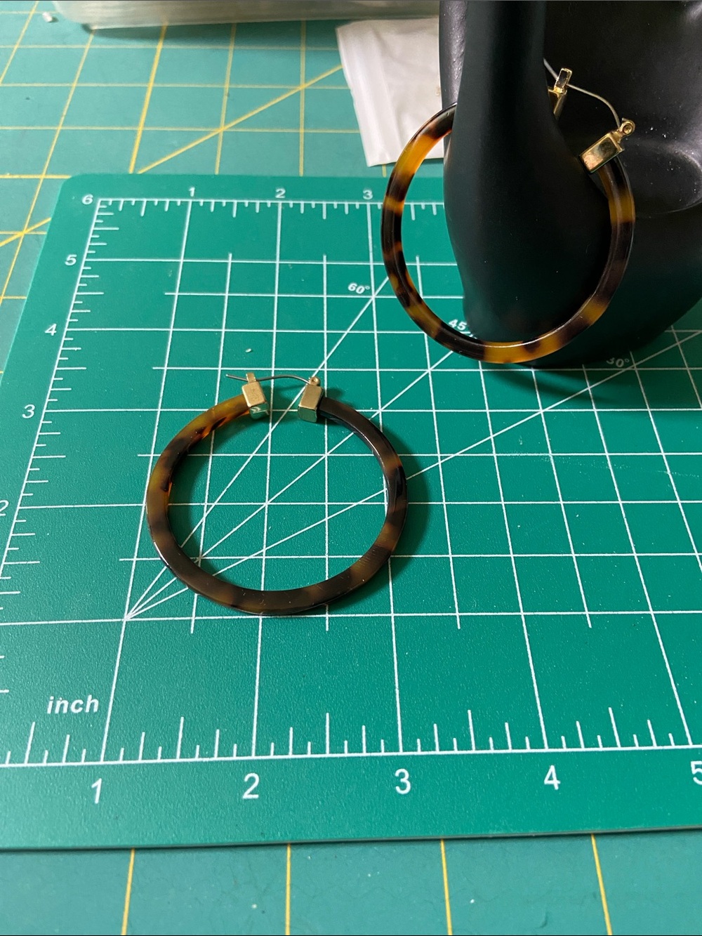 Tortoiseshell Hoop Earrings with Gold Accents